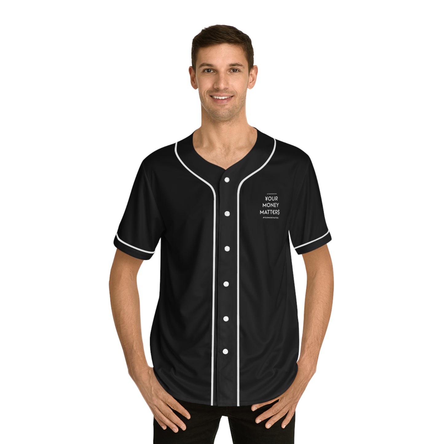 Your Money Matters: Men's Baseball Jersey (AOP)